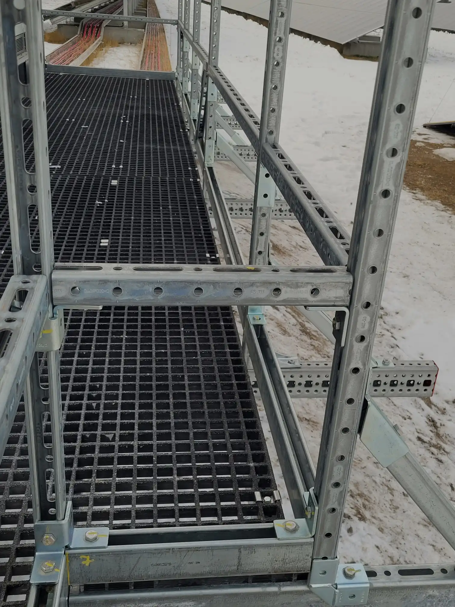 Mechano Max removable handrail installed on industrial access platform showing handrail height compliance